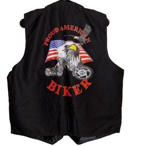 Diamond Plate Leather Motorcycle Vest ~ Men Size XL